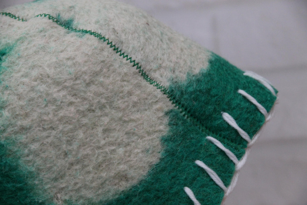 Wool Sauna Hat for Bath, Handmade green Banya Hat.