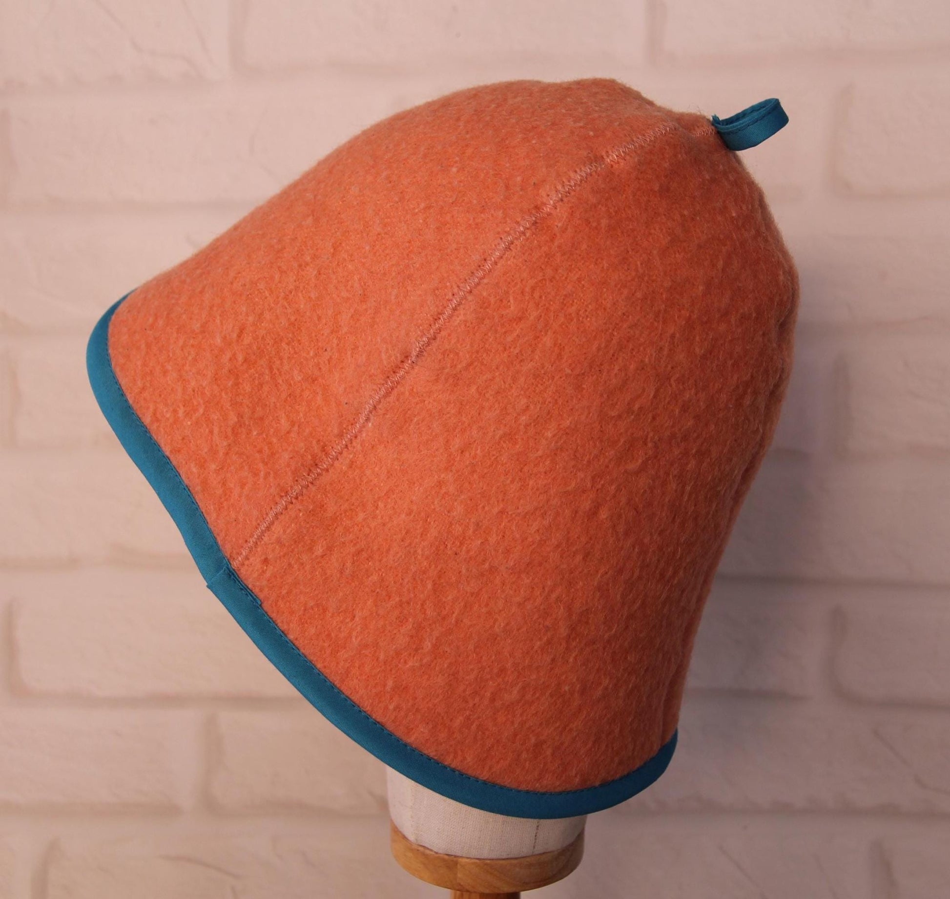 100% wool sauna hat thick, large hat for a bath,embrodiered organic sauna pink hat cool, handmade banya hat.