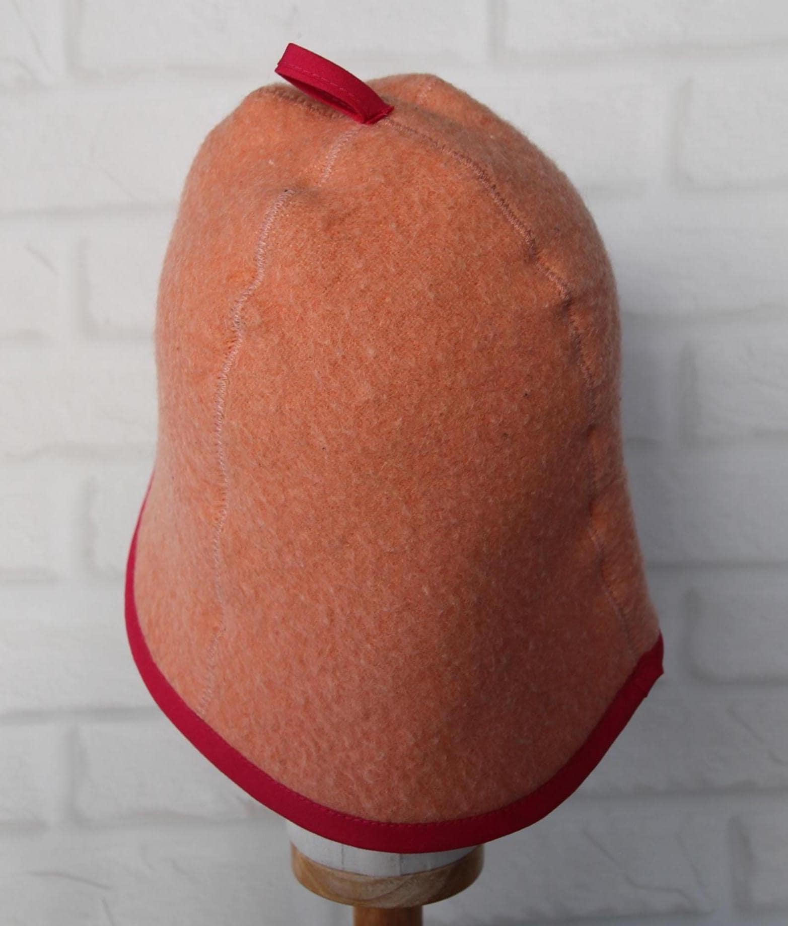 100% wool sauna hat thick, large hat for a bath,embrodiered organic sauna pink hat cool, handmade banya hat.