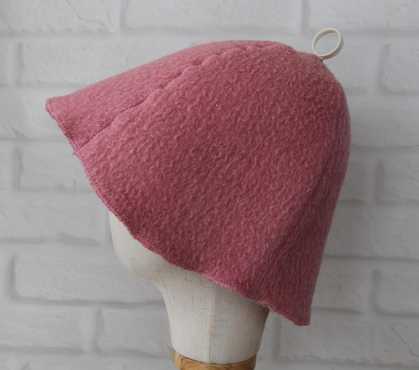 100% wool sauna hat thick, large hat for a bath,embrodiered organic sauna pink hat cool, handmade banya hat.