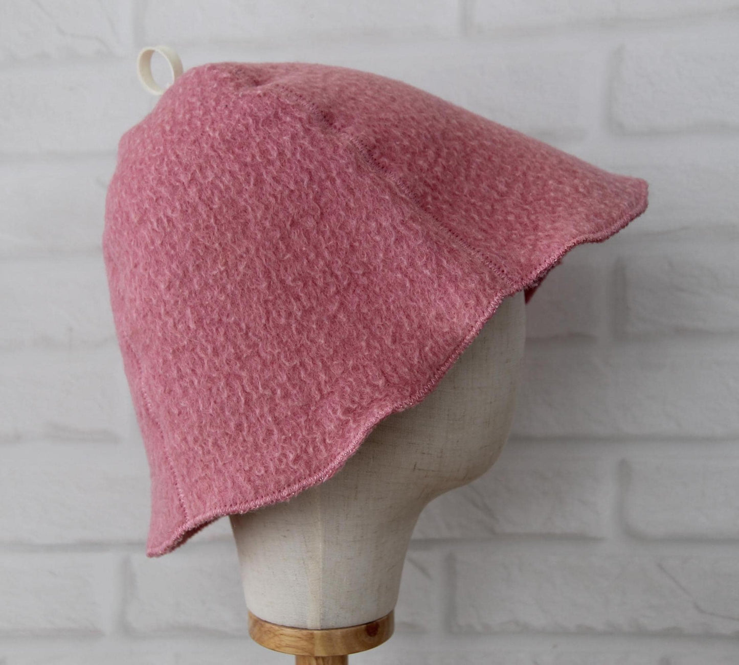 100% wool sauna hat thick, large hat for a bath,embrodiered organic sauna pink hat cool, handmade banya hat.
