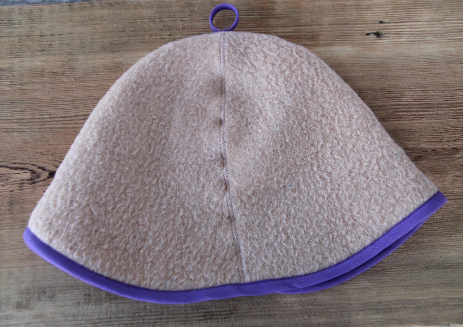 100% wool sauna hat thick, large hat for a bath,embrodiered organic sauna beige hat cool, handmade banya hat.