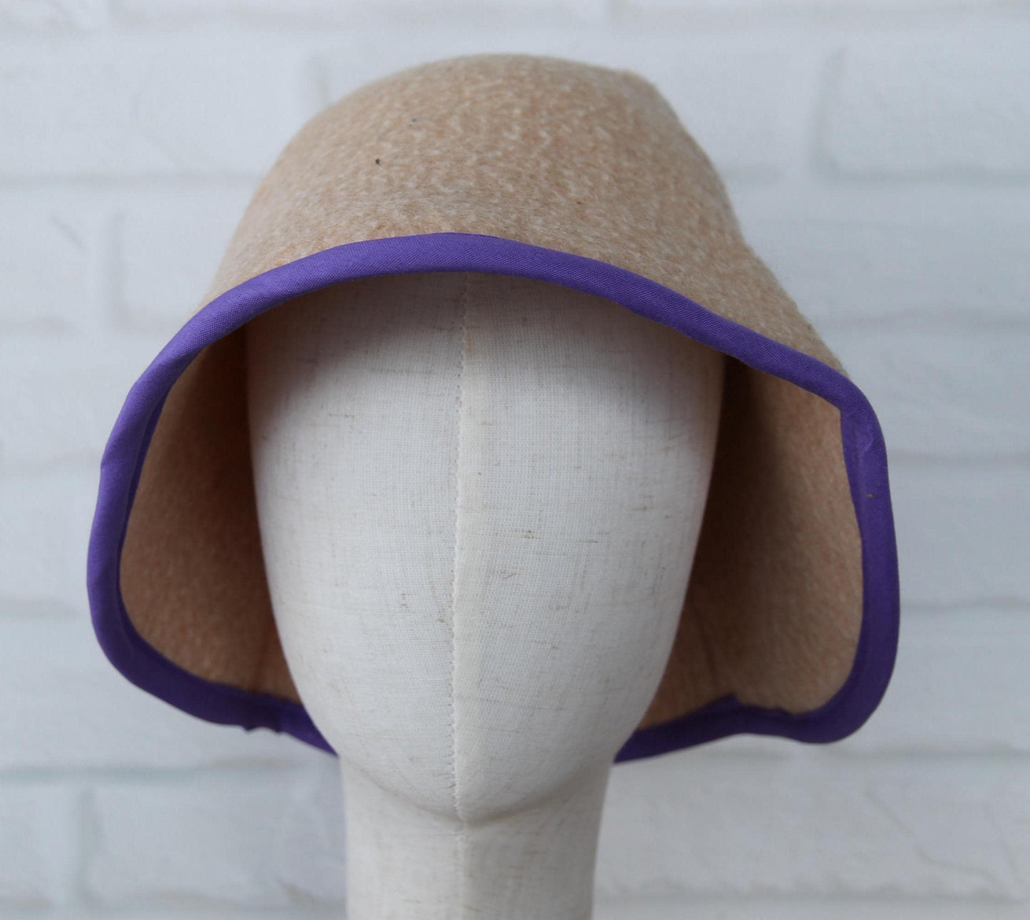 100% wool sauna hat thick, large hat for a bath,embrodiered organic sauna beige hat cool, handmade banya hat.