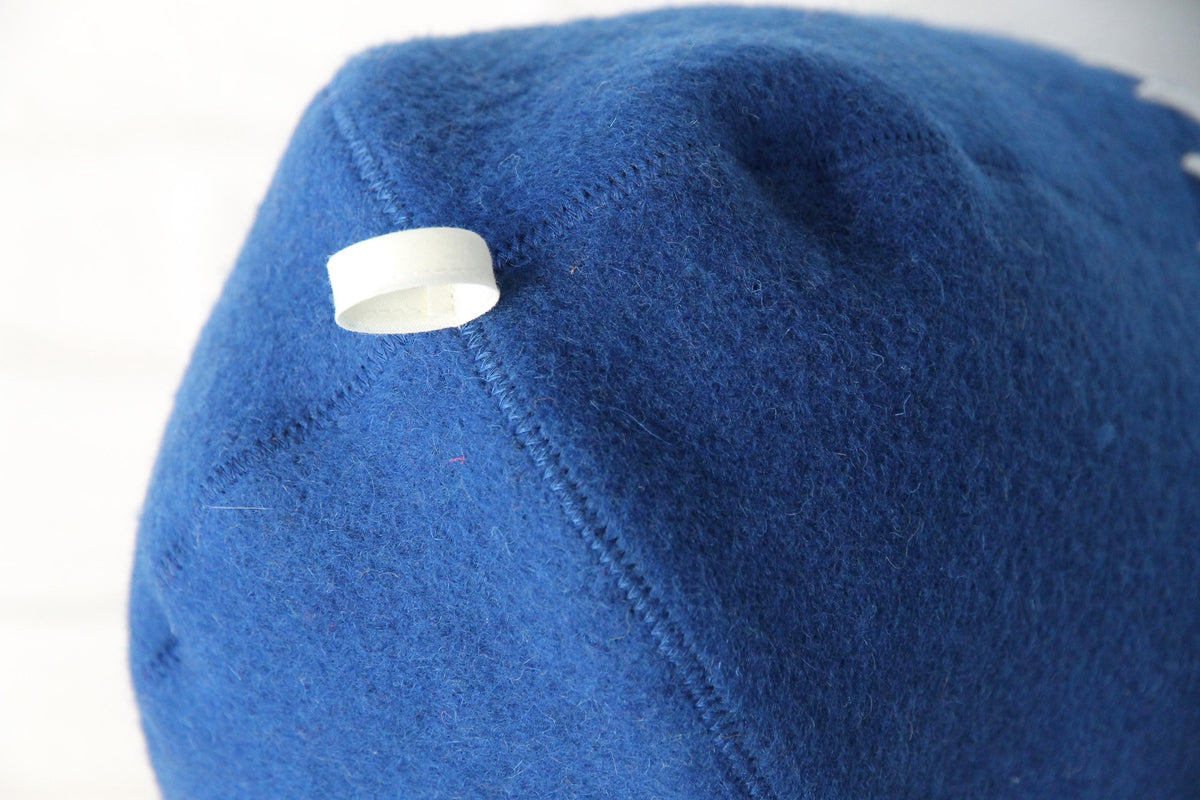 Wool Sauna Hat for Bath, Handmade blue Banya Hat.