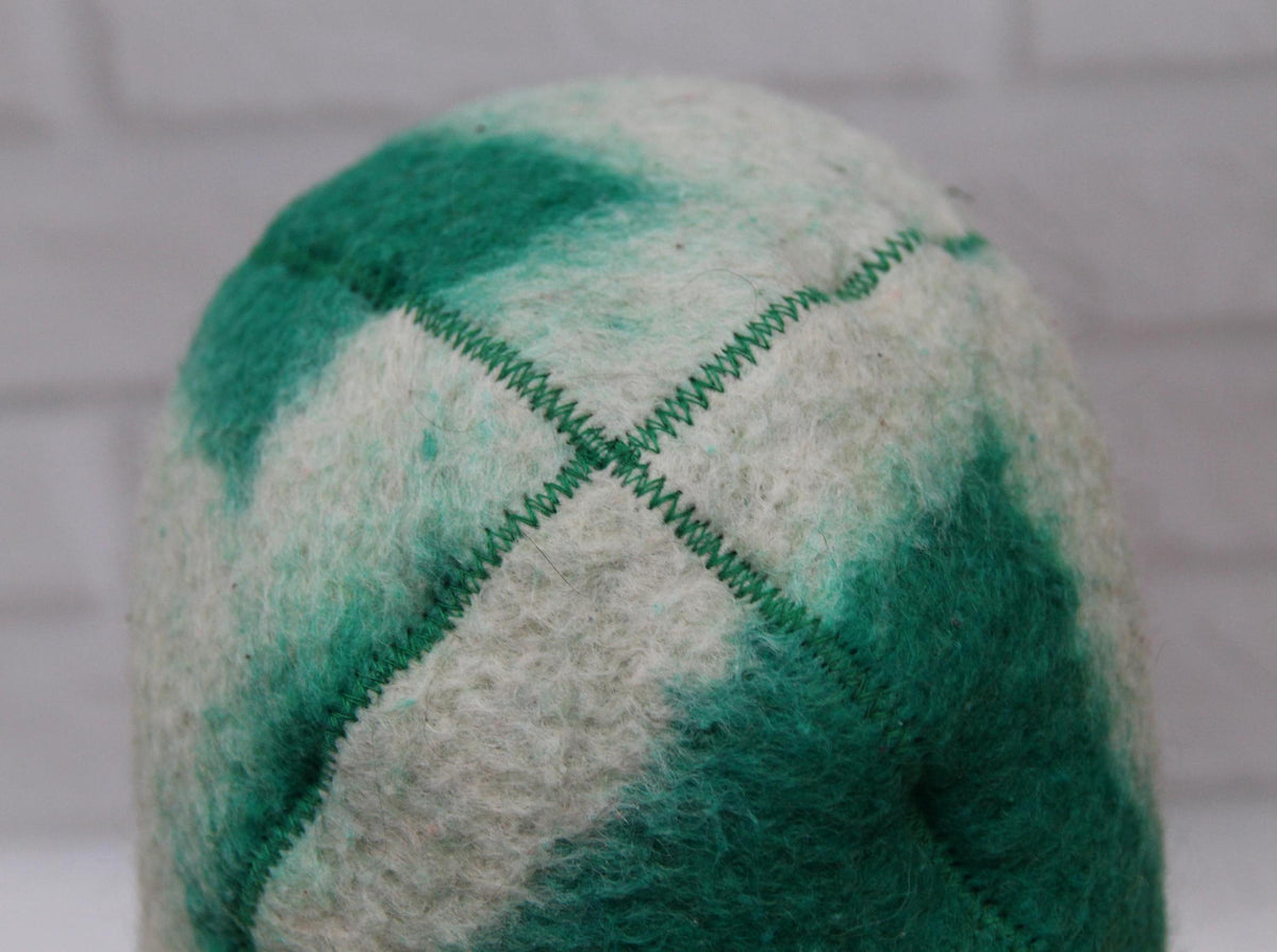 Wool Sauna Hat for Bath, Handmade green Banya Hat.