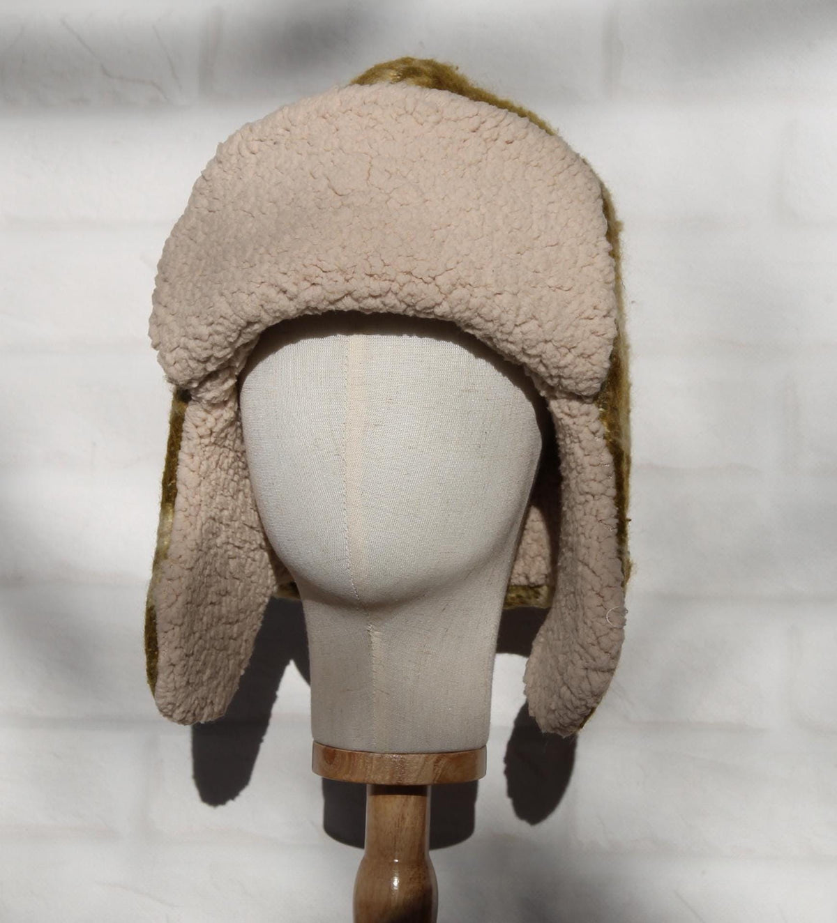 Men’s Ushanka Hat Handmade from Vintage Wool Blanket, Warm Winter Trapper Hat, Upcycled Wool Fur Hat