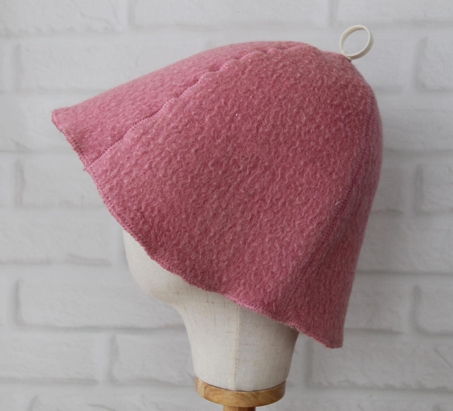 100% wool sauna hat thick, large hat for a bath,embrodiered organic sauna pink hat cool, handmade banya hat.