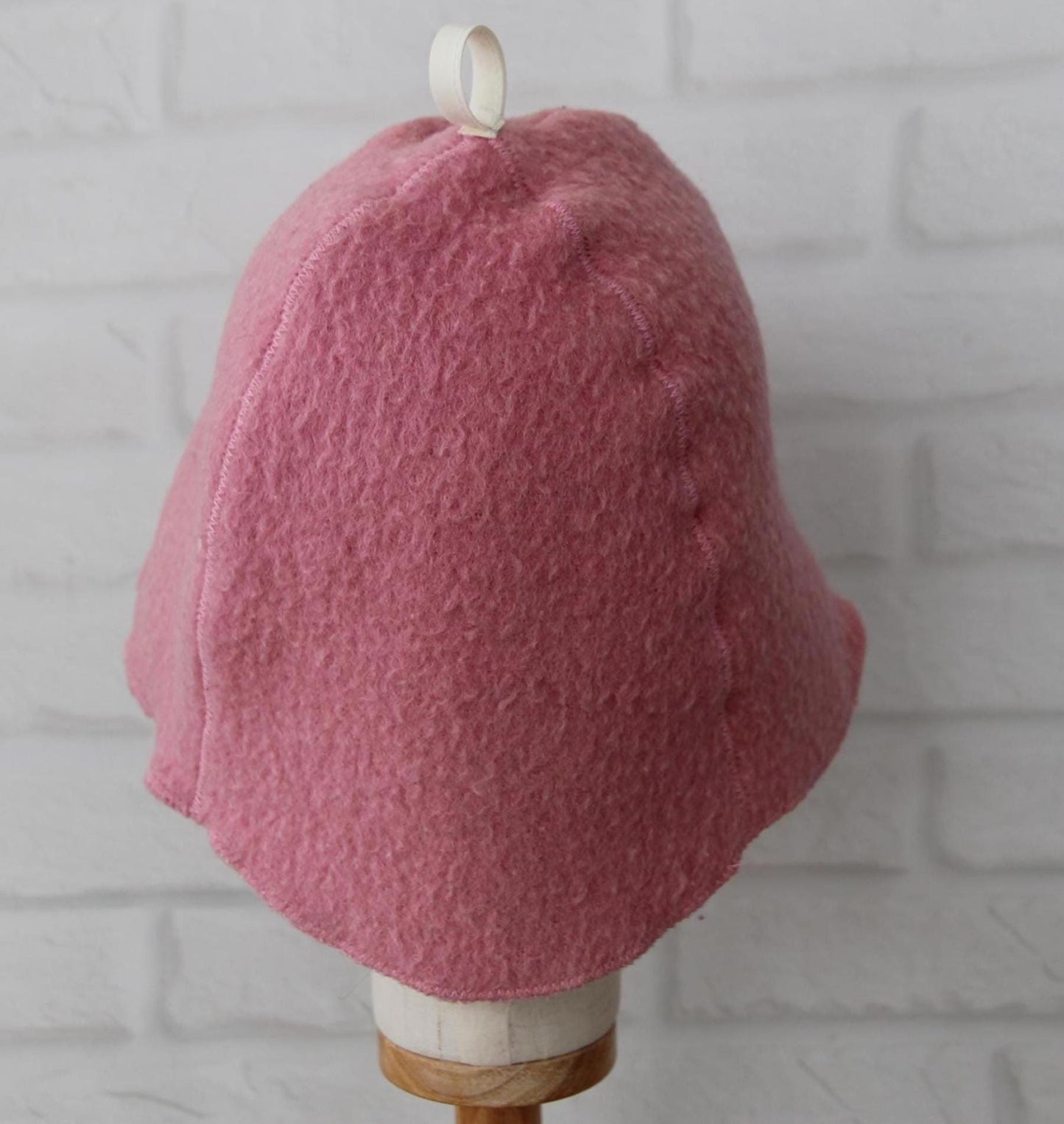 100% wool sauna hat thick, large hat for a bath,embrodiered organic sauna pink hat cool, handmade banya hat.