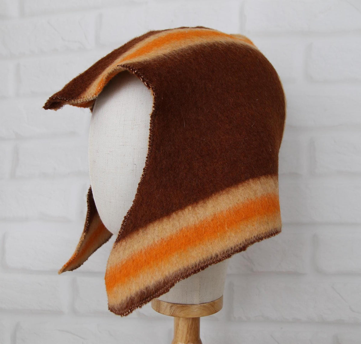 Sauna Hat 100% Natural Wool, handmade cool brown sauna hat viking, sauna hat for men.