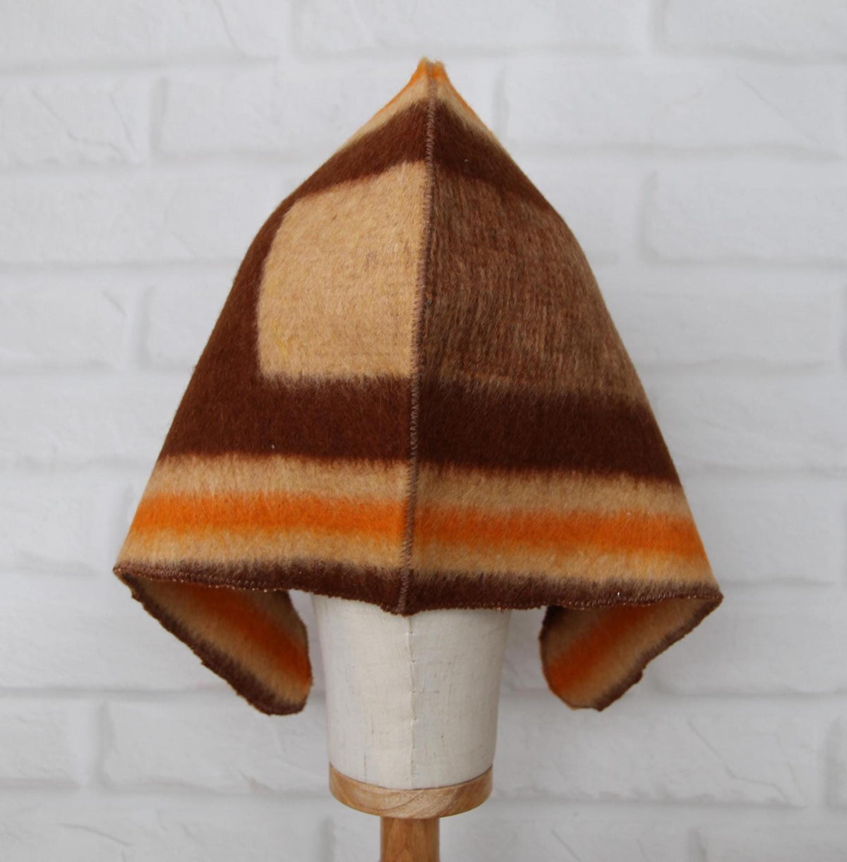 Sauna Hat 100% Natural Wool, handmade cool brown sauna hat viking, sauna hat for men.