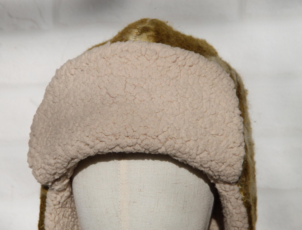 Men’s Ushanka Hat Handmade from Vintage Wool Blanket, Warm Winter Trapper Hat, Upcycled Wool Fur Hat