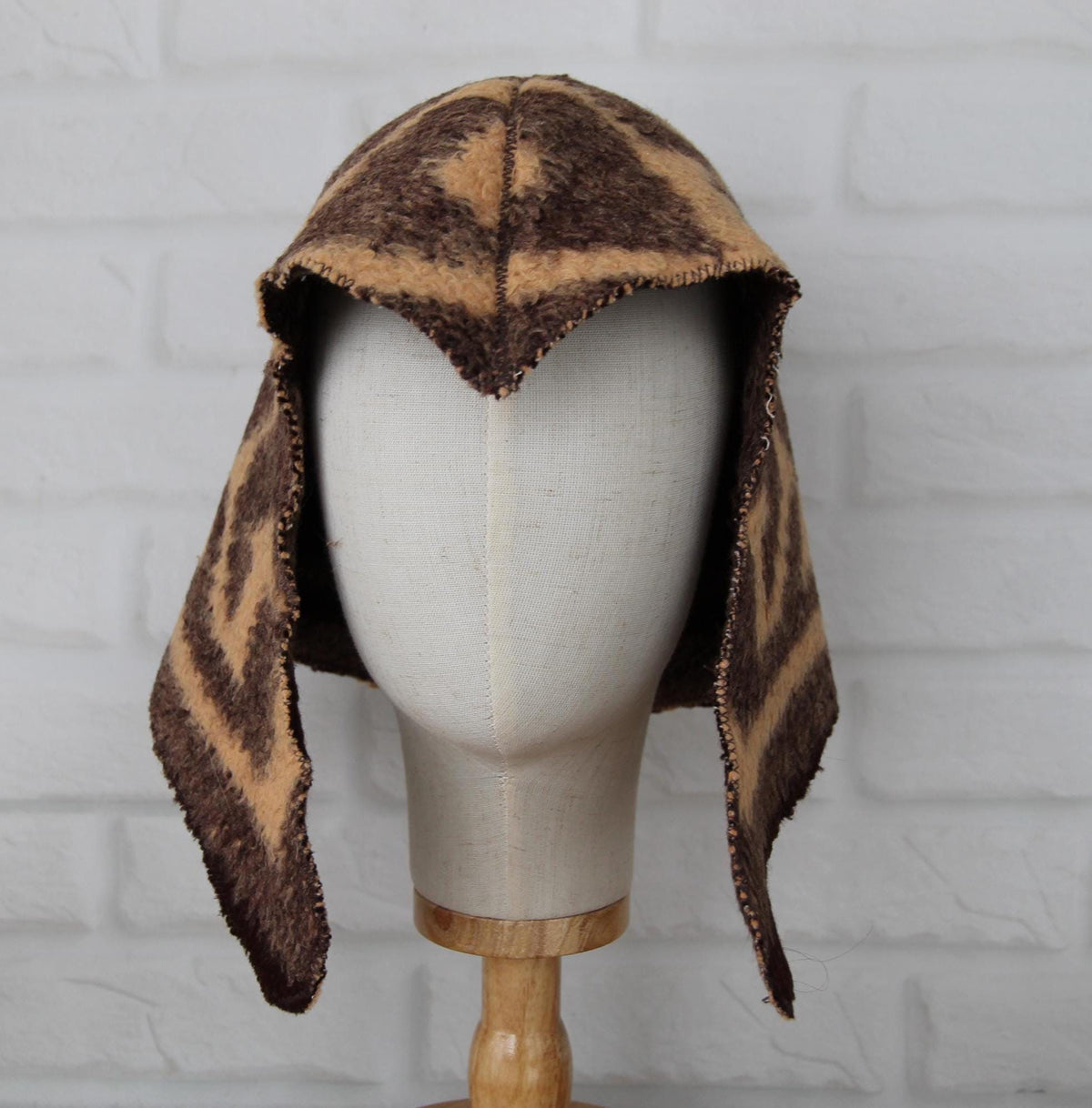 Sauna Hat 100% Natural Wool, handmade cool brown sauna hat viking, sauna hat for men.