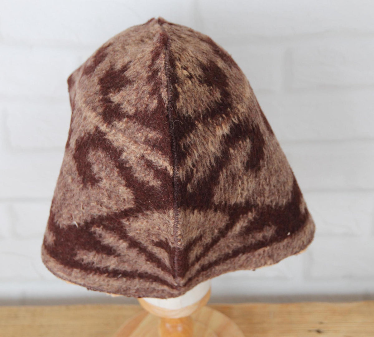 Sauna Hat 100% Natural Wool, handmade cool brown sauna hat viking, sauna hat for men.