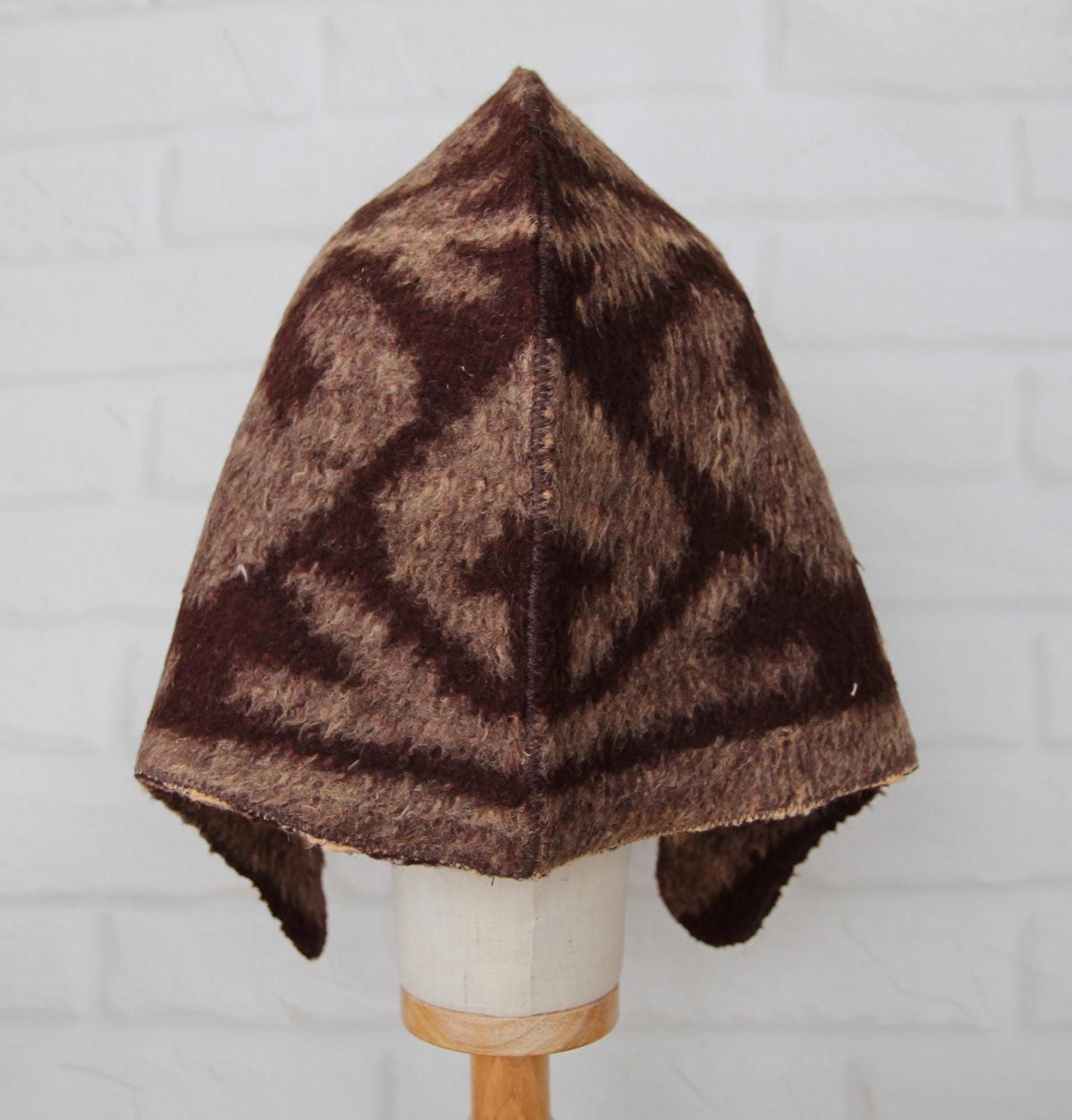 Sauna Hat 100% Natural Wool, handmade cool brown sauna hat viking, sauna hat for men.