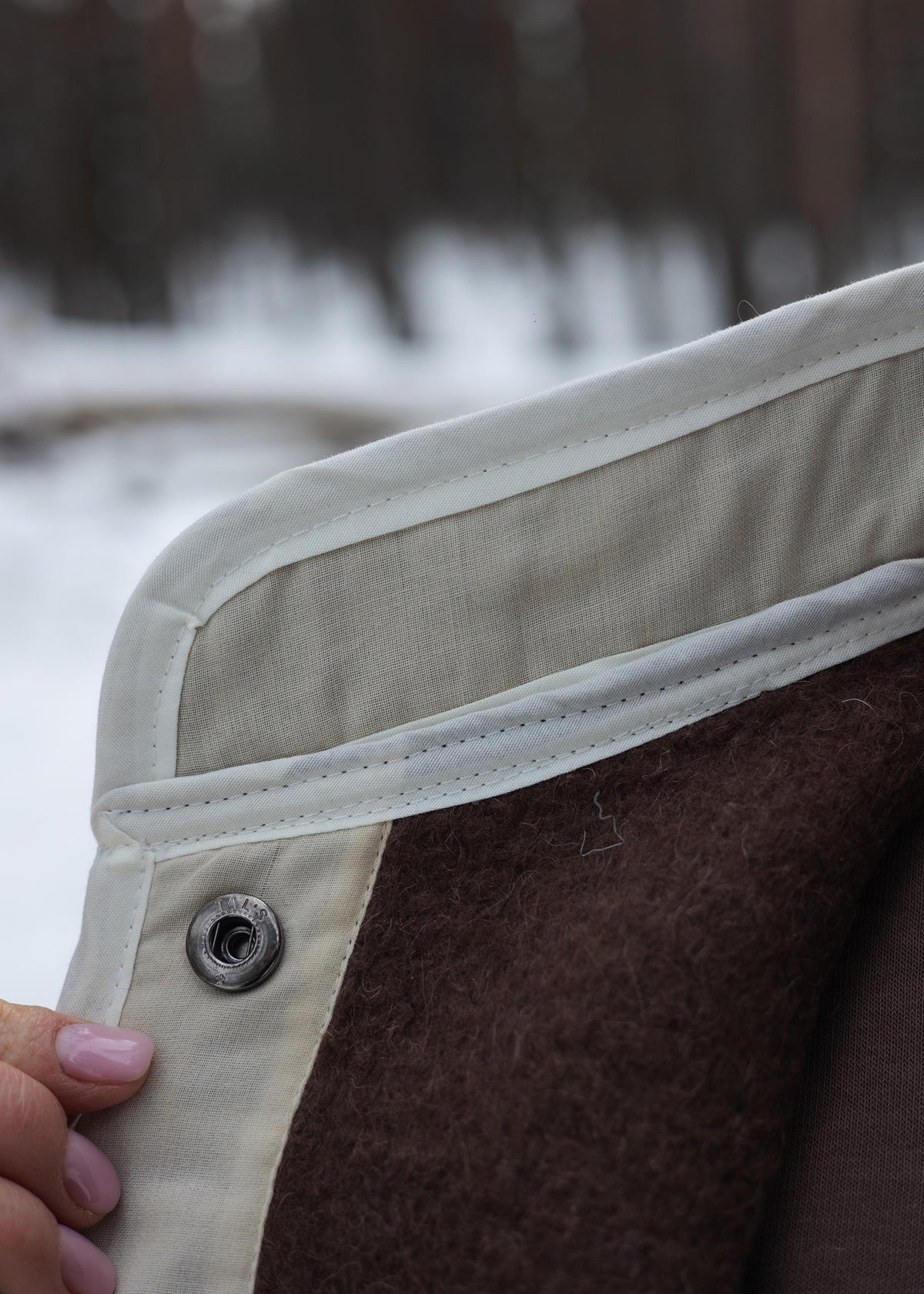 Upcycled Wool Blanket Coat size M, Handmade Boho Winter Jacket, Sustainable Recycled Outerwear