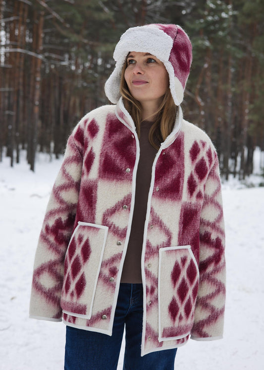 Unique One-of-a-Kind M Blanket Jacket & Hat Set - Cozy Warm