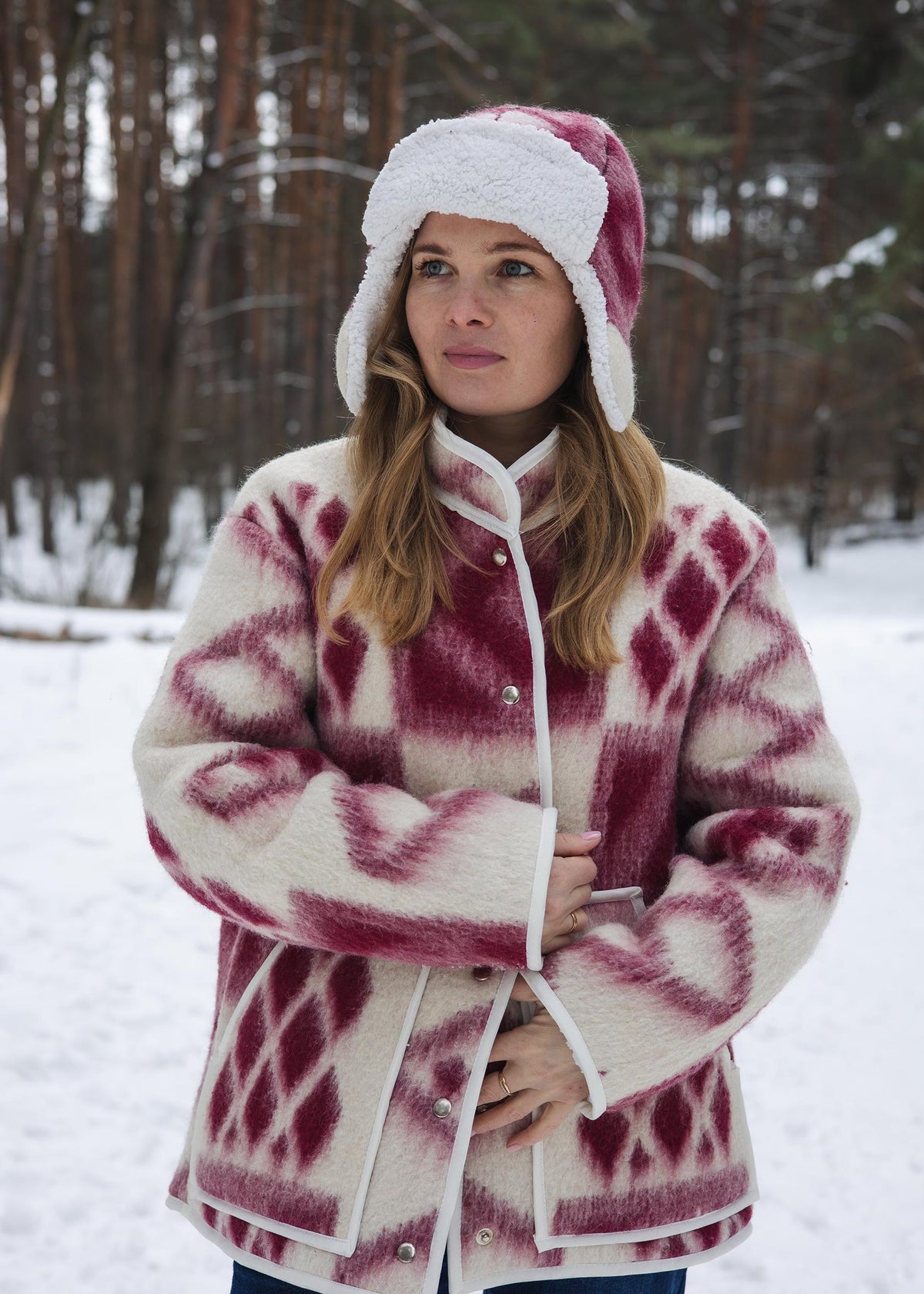 Unique One-of-a-Kind M Blanket Jacket & Hat Set - Cozy Warm