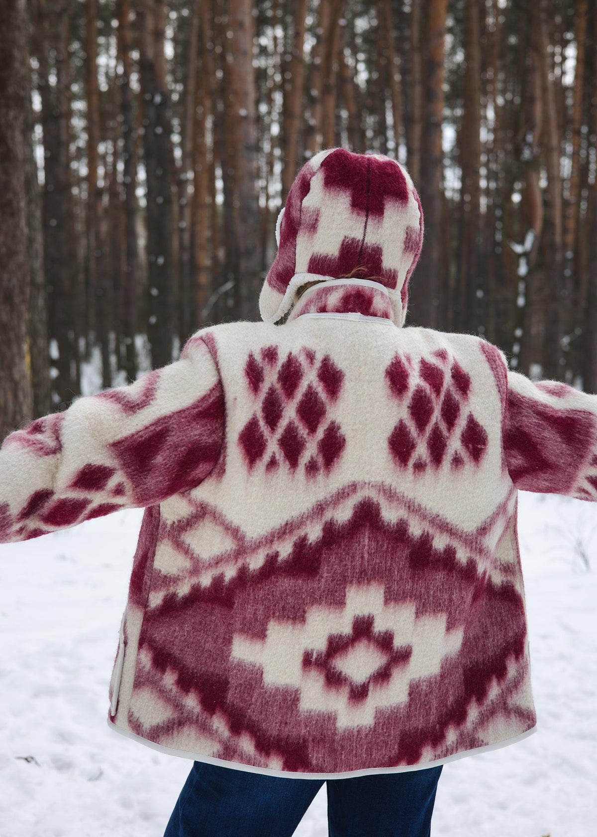 Unique One-of-a-Kind M Blanket Jacket & Hat Set - Cozy Warm