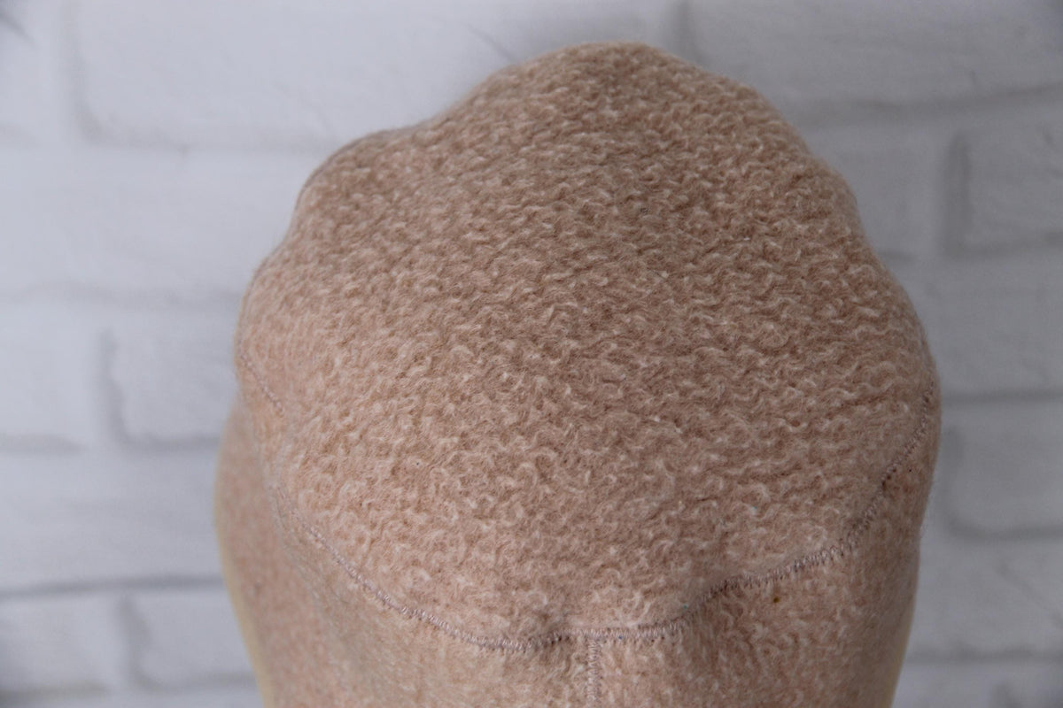 Beige Wool Sauna Hat – Bucket Style Heat Protection for Spa Wellness