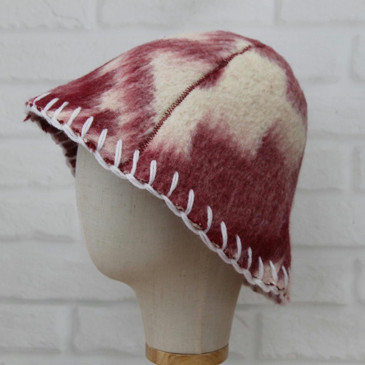 Upcycled Wool Felt Sauna Hat & Mitten Set | Tie Dye Banya Gear