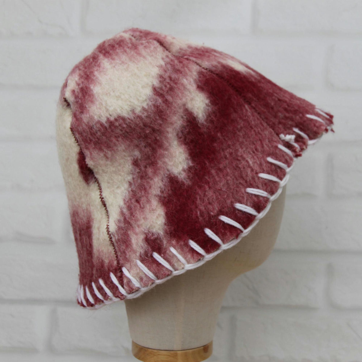 Upcycled Wool Felt Sauna Hat & Mitten Set | Tie Dye Banya Gear