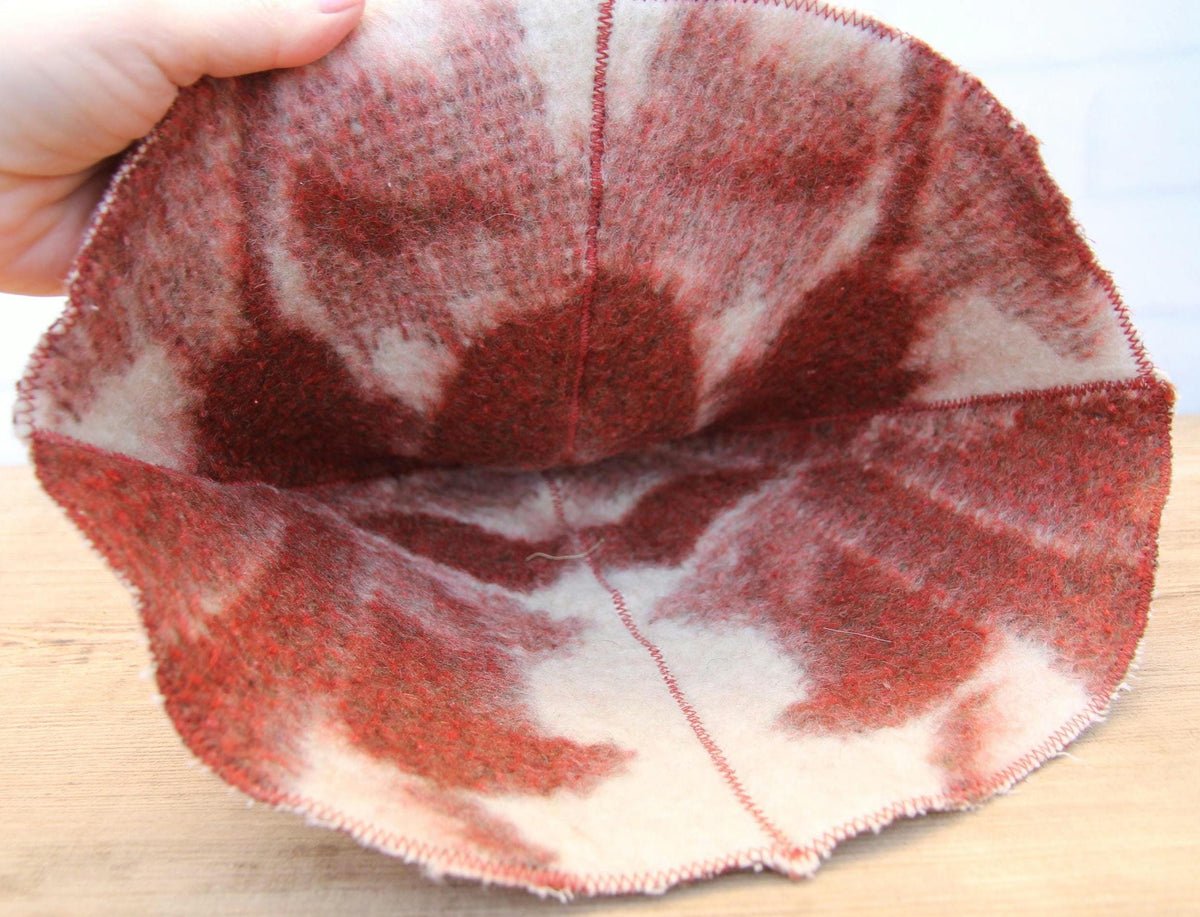 Upcycled Wool Sauna Hat – Traditional Banya Cap, Reclaimed Blanket Spa Accessory