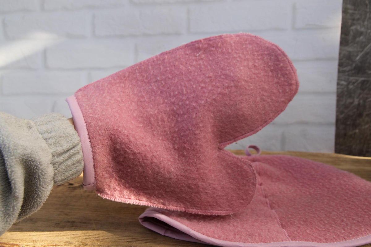 Elevate Your Spa Ritual: Dusty Rose Felt Sauna Set