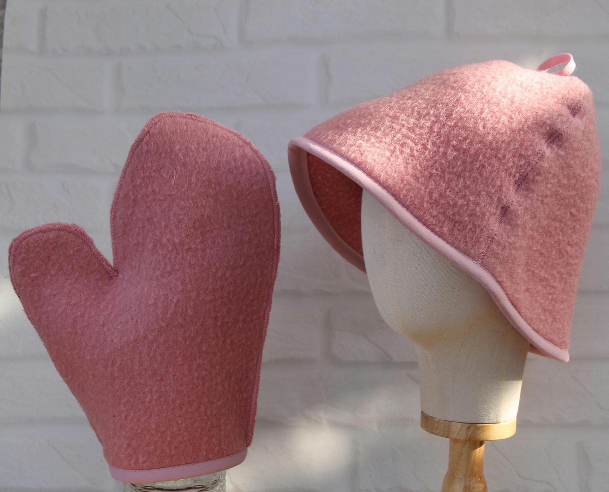 Elevate Your Spa Ritual: Dusty Rose Felt Sauna Set