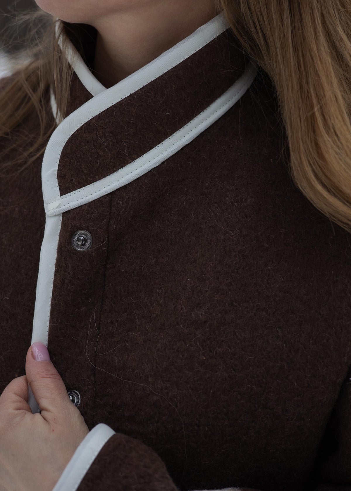 Upcycled Wool Blanket Coat size M, Handmade Boho Winter Jacket, Sustainable Recycled Outerwear