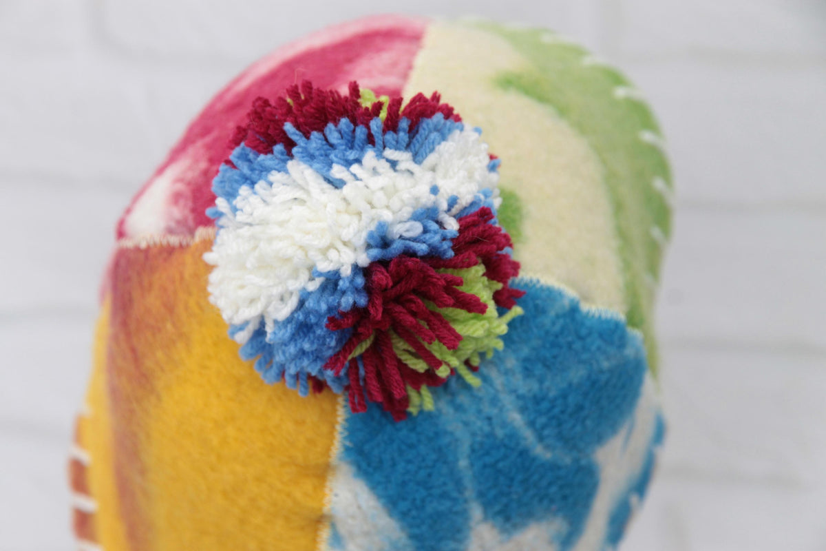 Eco-Friendly Upcycled Wool Sauna Hat 4-Panel Patchwork Design