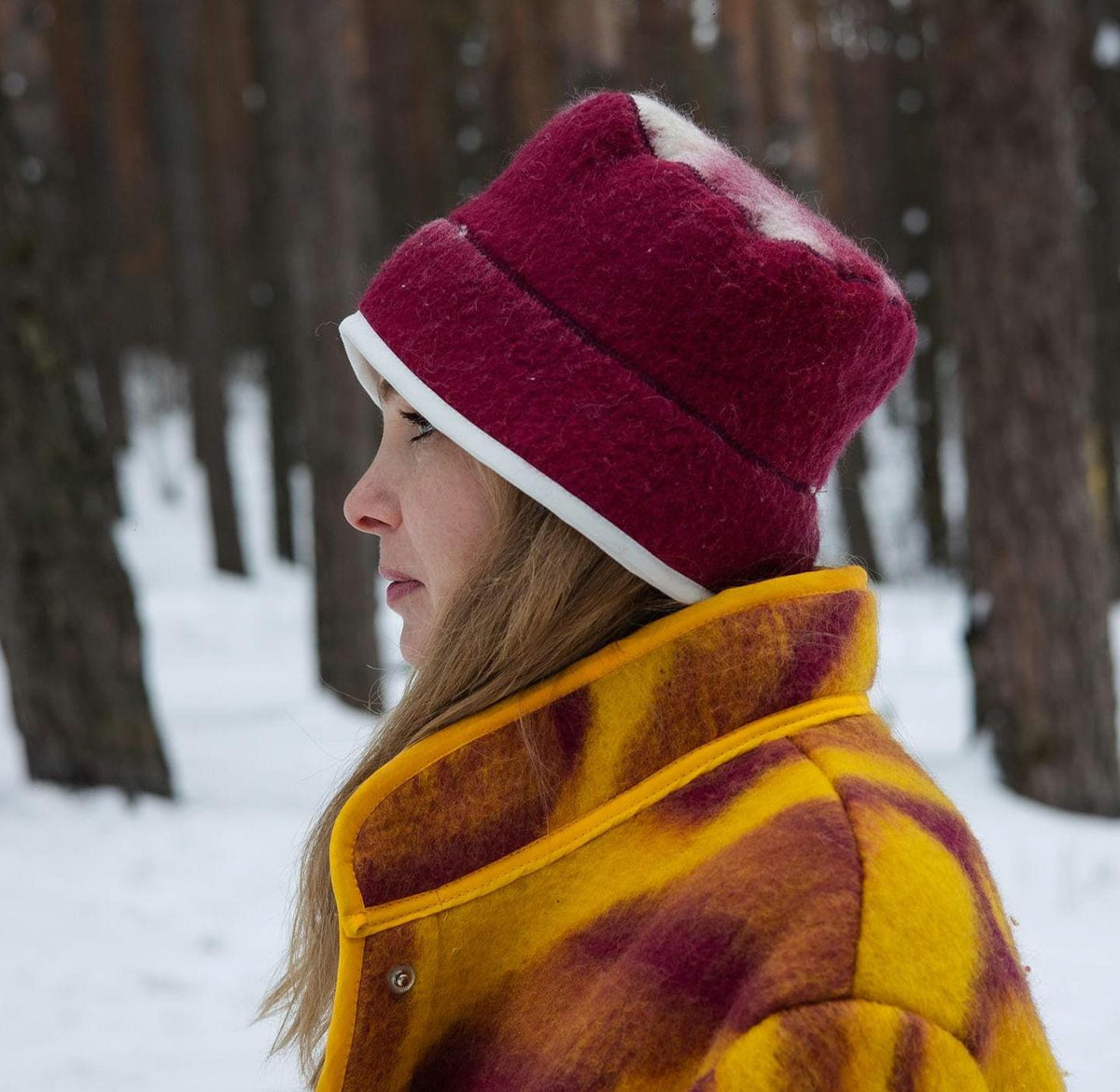 Cozy Vintage Wool Blanket Bucket Hat | Sustainable Winter Cloche | Repurposed Heritage Wool