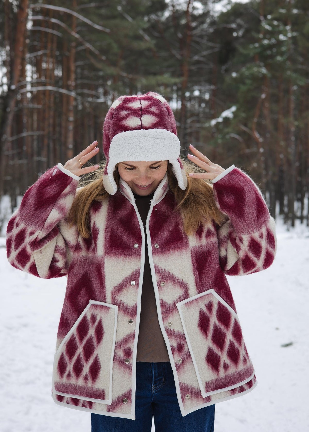 Unique One-of-a-Kind M Blanket Jacket & Hat Set - Cozy Warm