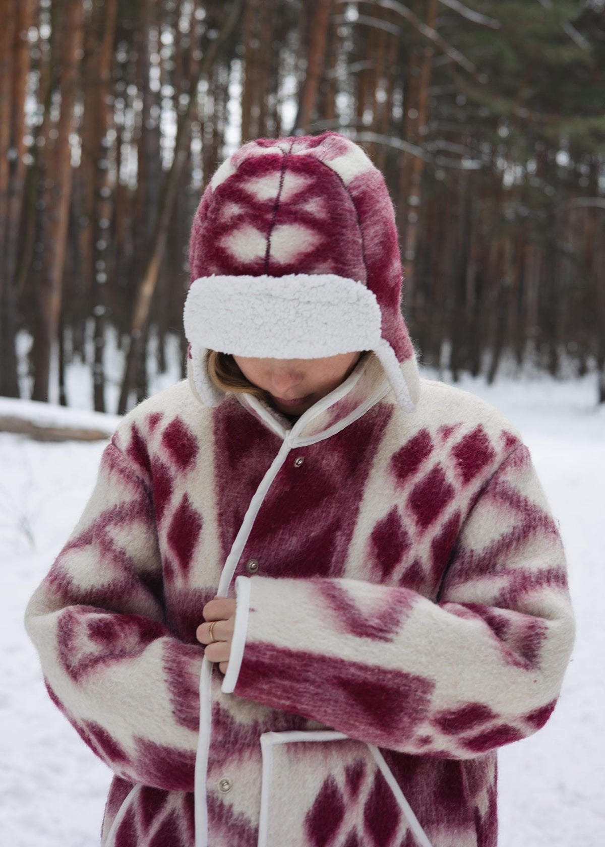 Unique One-of-a-Kind M Blanket Jacket & Hat Set - Cozy Warm