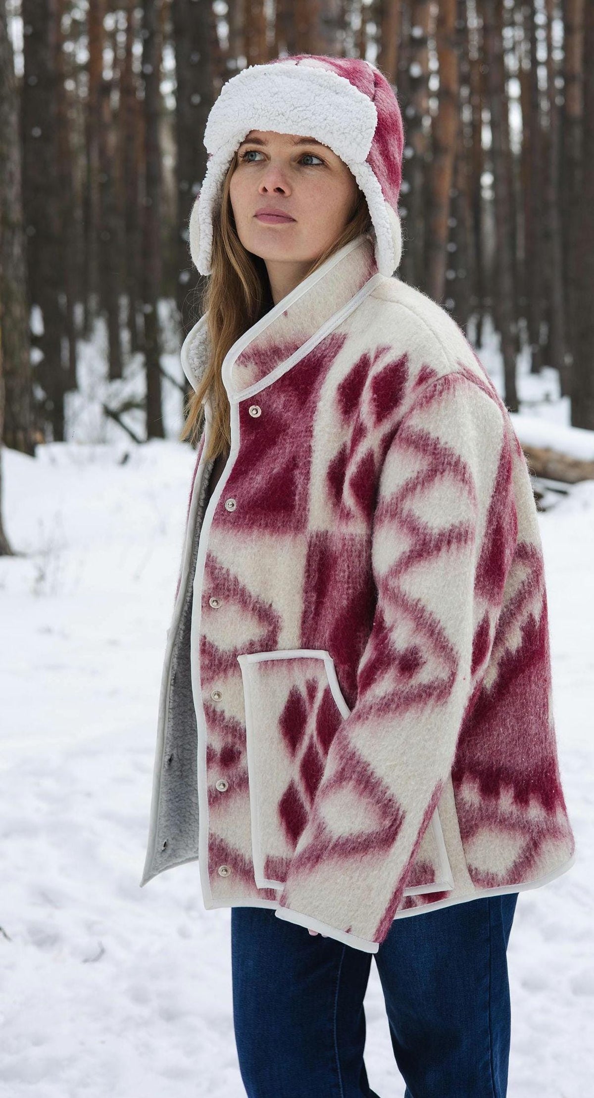 Unique One-of-a-Kind M Blanket Jacket & Hat Set - Cozy Warm