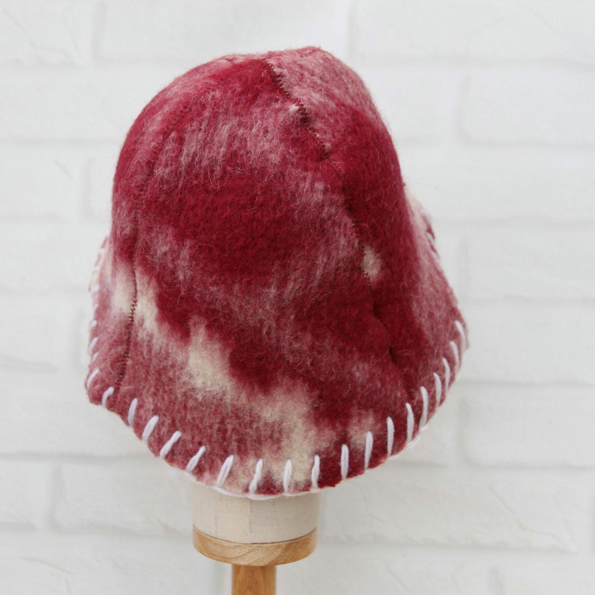 Upcycled Wool Felt Sauna Hat & Mitten Set | Tie Dye Banya Gear