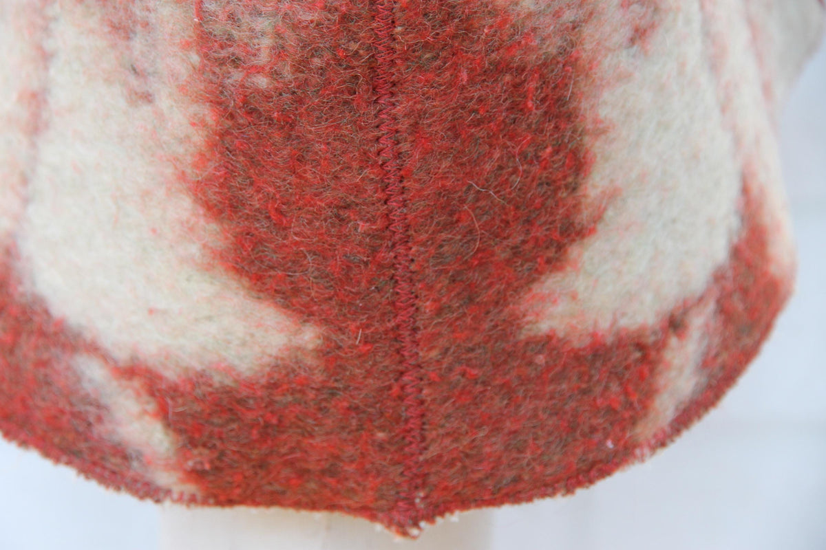 Upcycled Wool Sauna Hat – Traditional Banya Cap, Reclaimed Blanket Spa Accessory