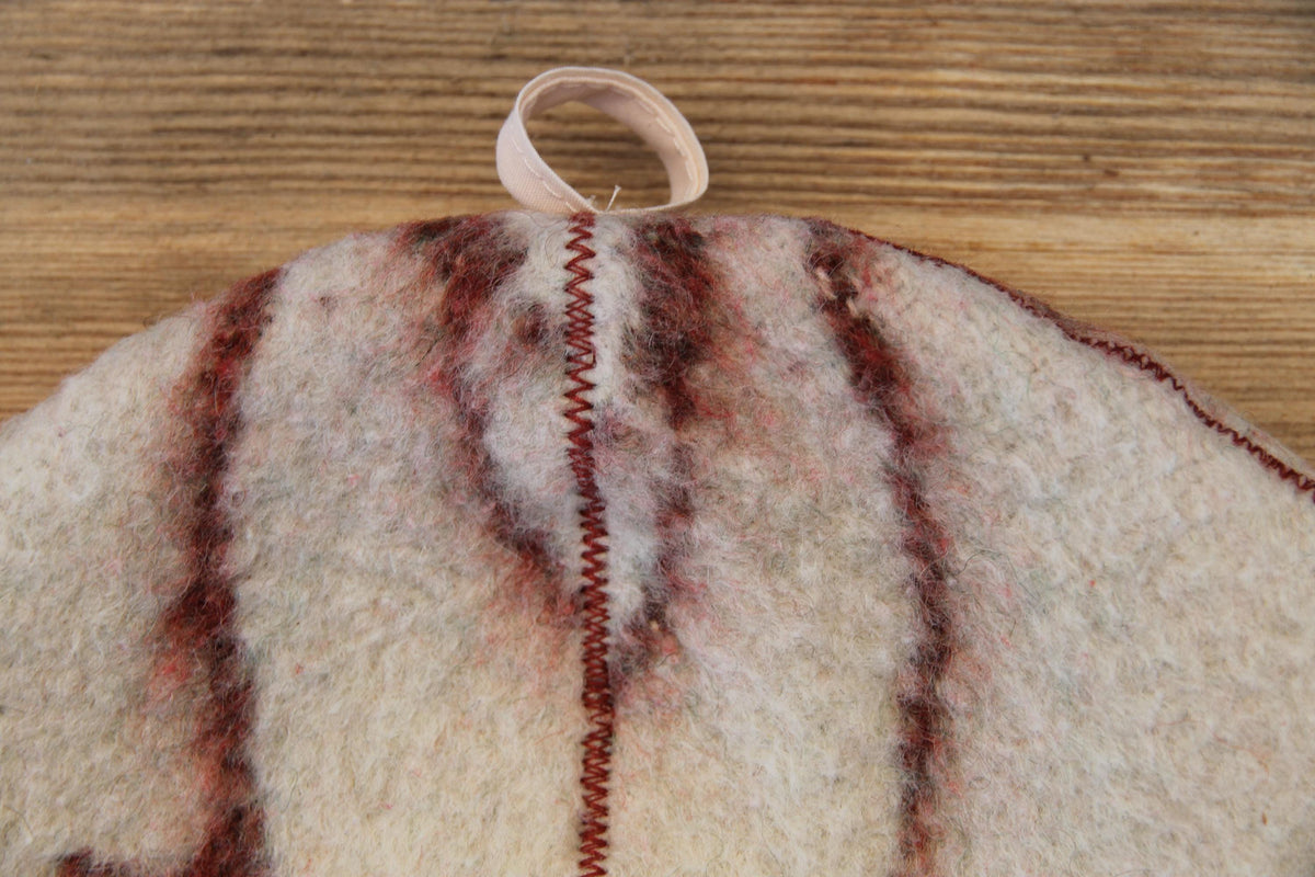 Upcycled Wool Sauna Hat – Traditional Banya Cap, Reclaimed Blanket Spa Accessory