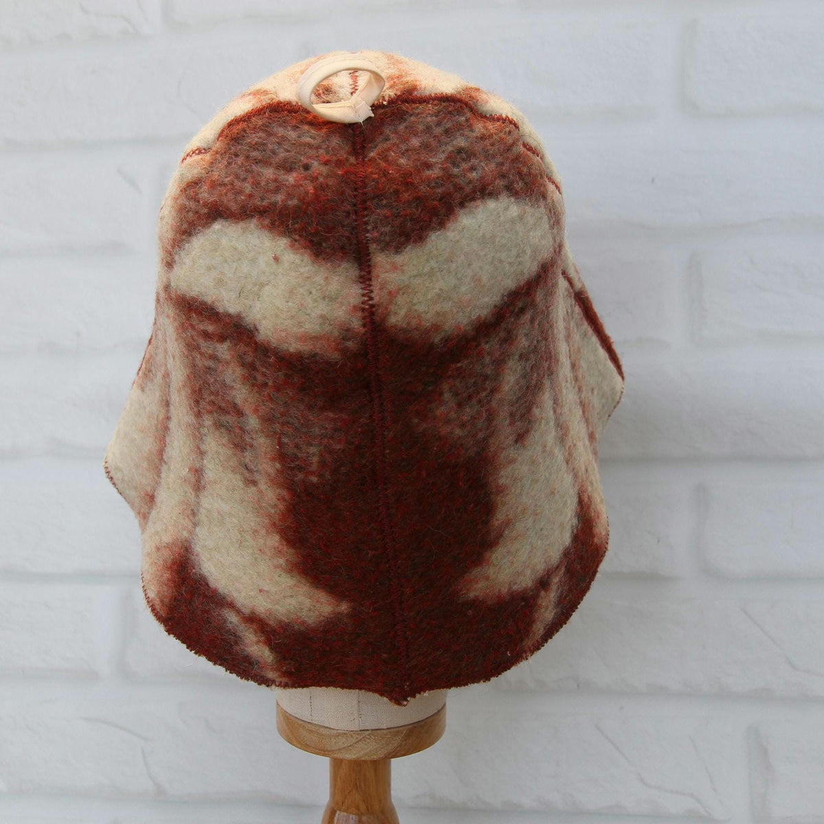 Upcycled Wool Sauna Hat – Traditional Banya Cap, Reclaimed Blanket Spa Accessory