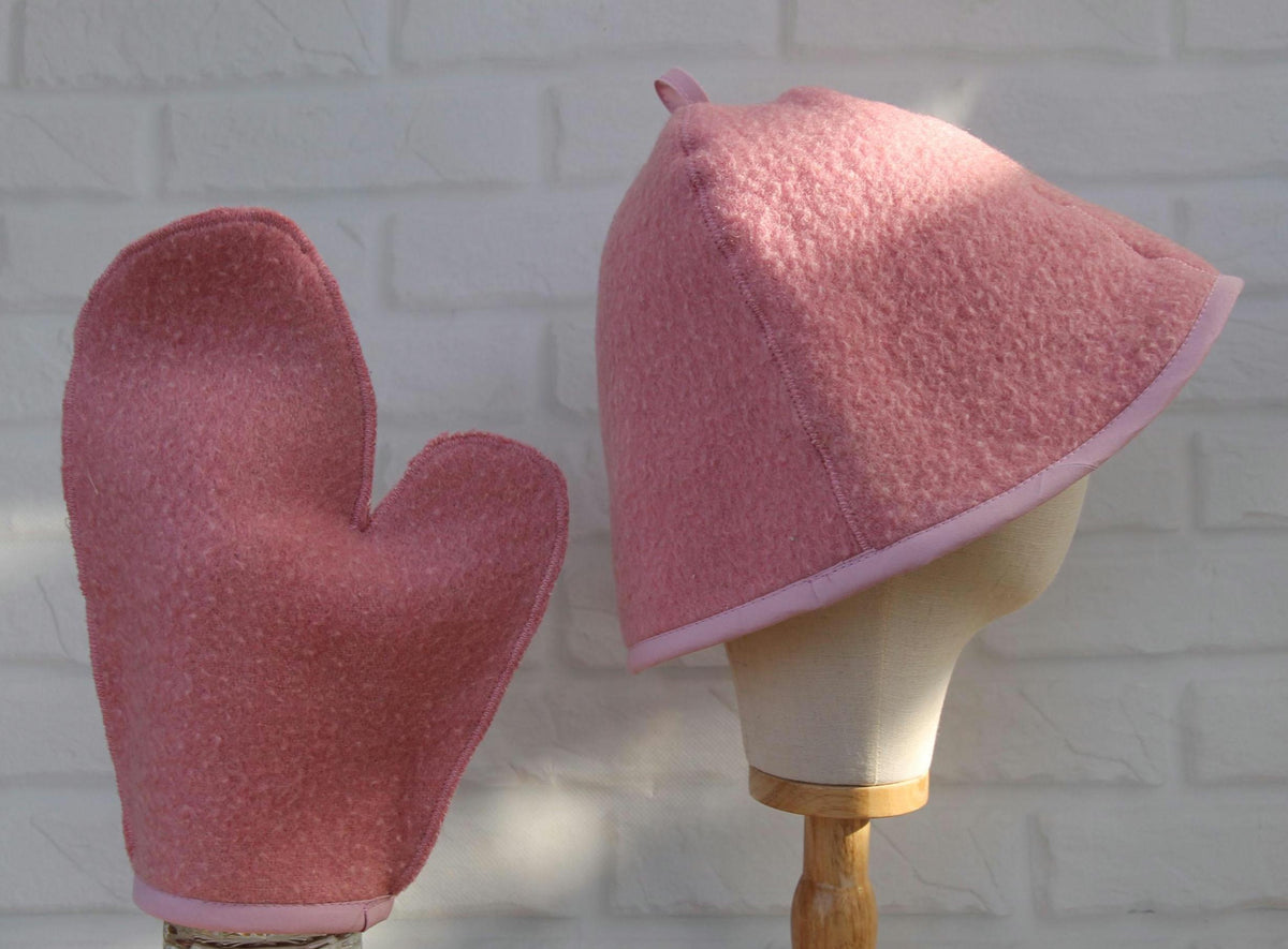 Elevate Your Spa Ritual: Dusty Rose Felt Sauna Set