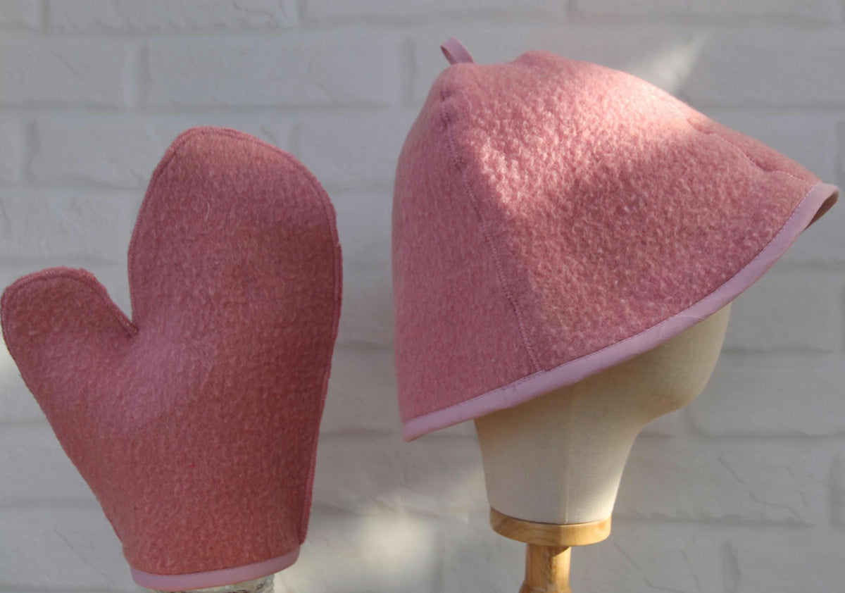 Elevate Your Spa Ritual: Dusty Rose Felt Sauna Set