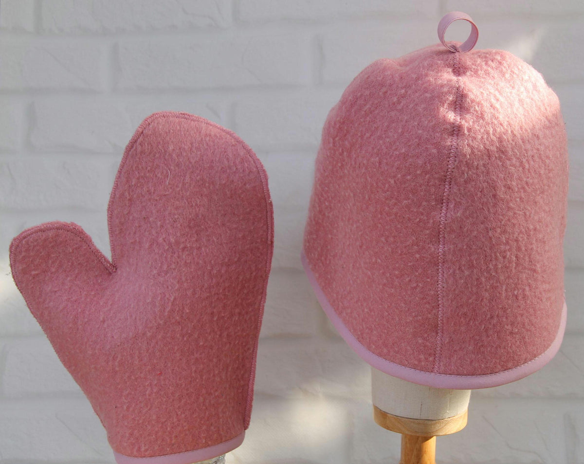 Elevate Your Spa Ritual: Dusty Rose Felt Sauna Set