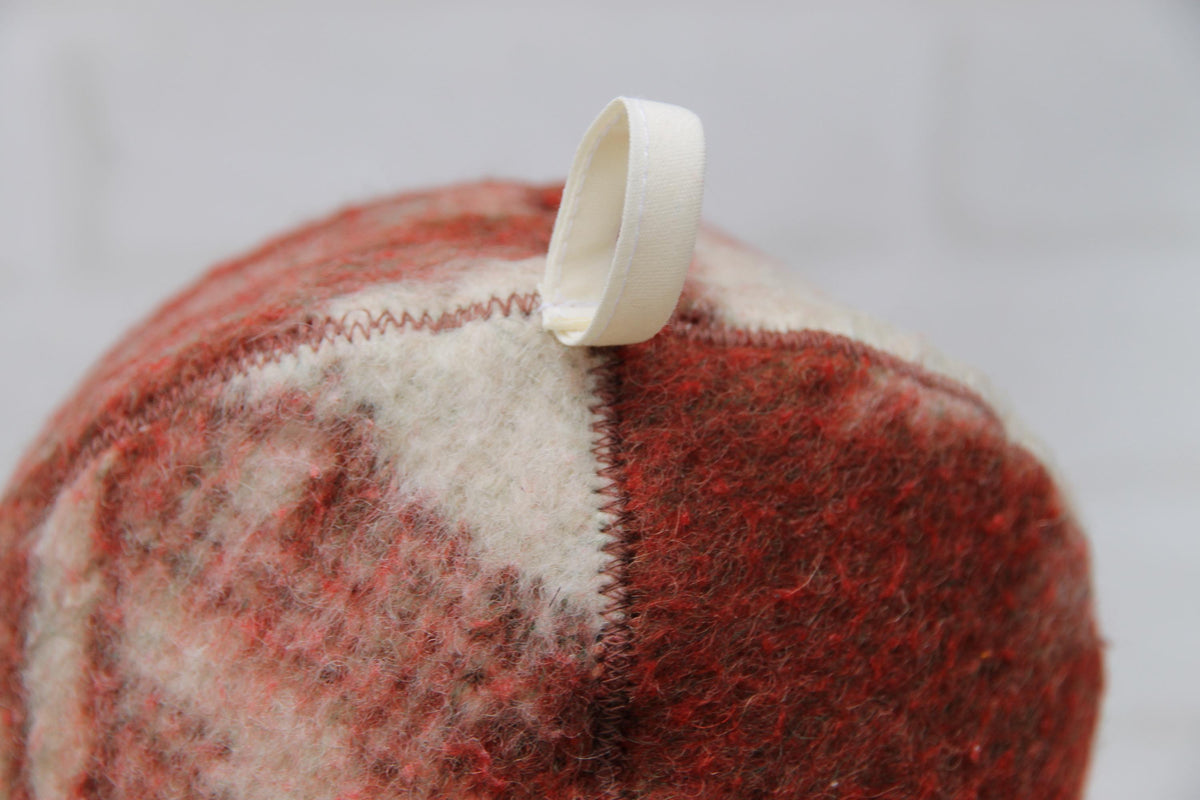 Upcycled Wool Sauna Hat, Vintage Blanket Banya Cap, Eco-Friendly Spa Accessory