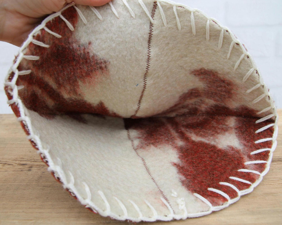 Upcycled Wool Sauna Hat, Vintage Blanket Banya Cap, Eco-Friendly Spa Accessory