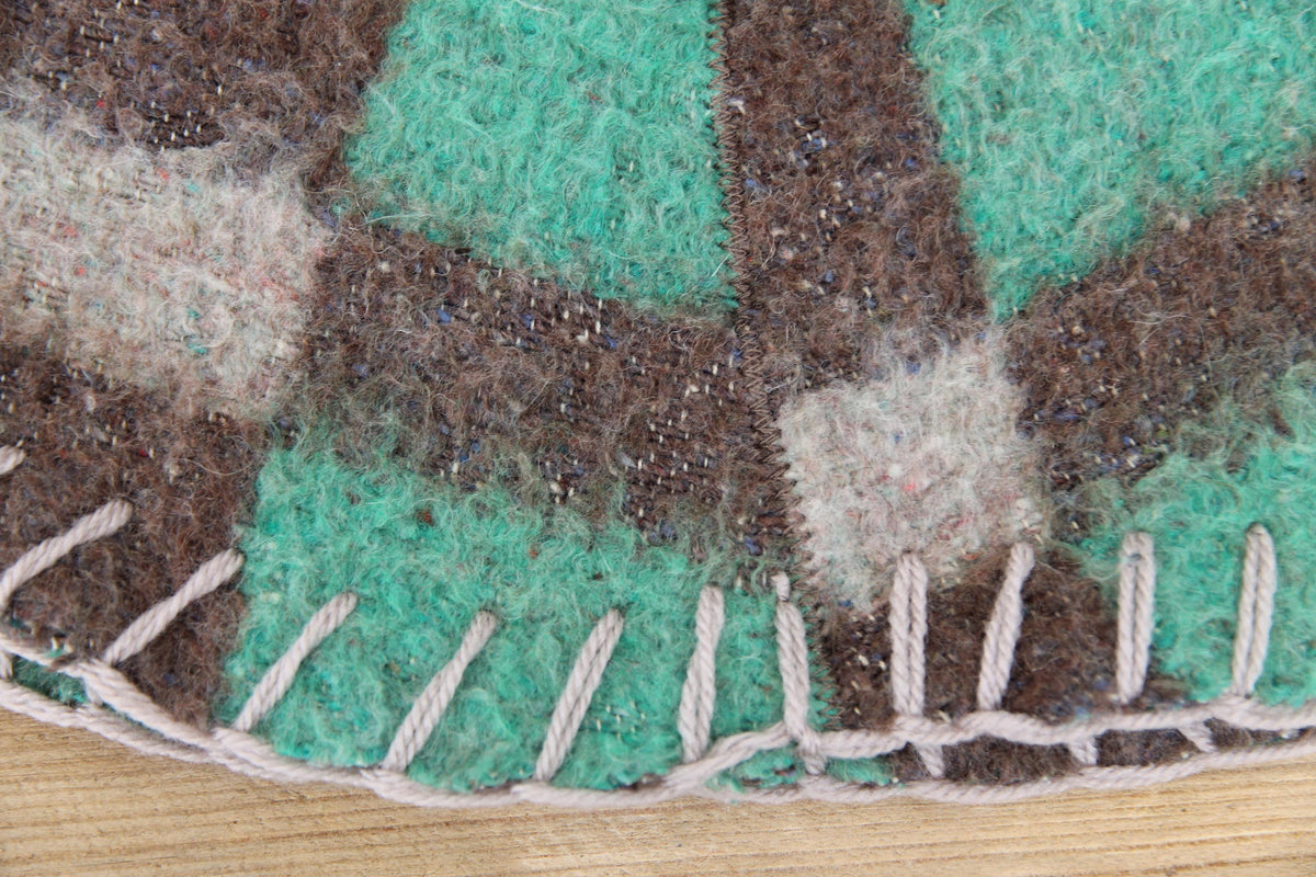 Upcycled Wool Sauna Hat , Eco-Friendly Bath House Cap , Gray and Green