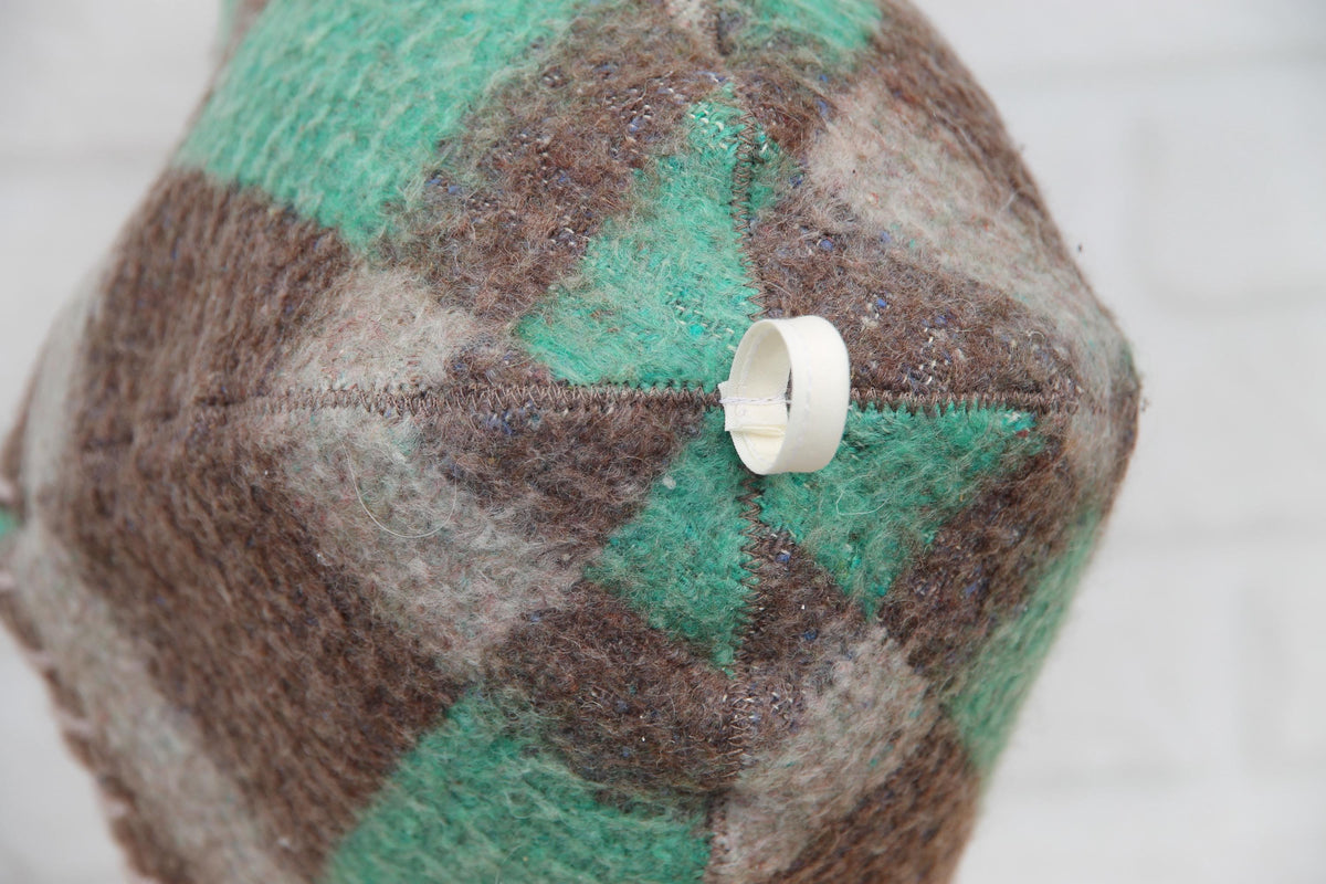 Upcycled Wool Sauna Hat , Eco-Friendly Bath House Cap , Gray and Green