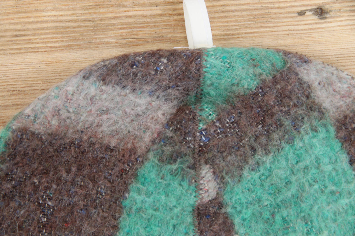 Upcycled Wool Sauna Hat , Eco-Friendly Bath House Cap , Gray and Green
