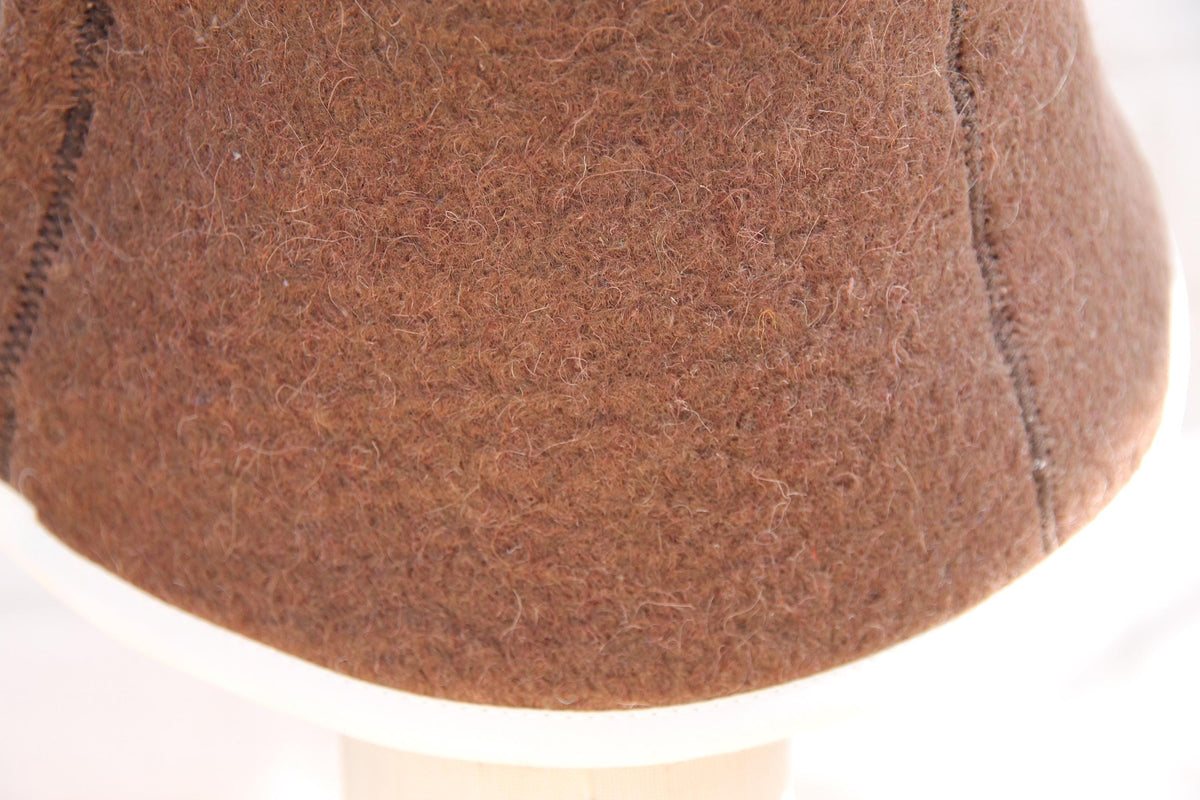 Dark Brown Felted Wool Sauna Hat – Traditional Banya Bath Accessory