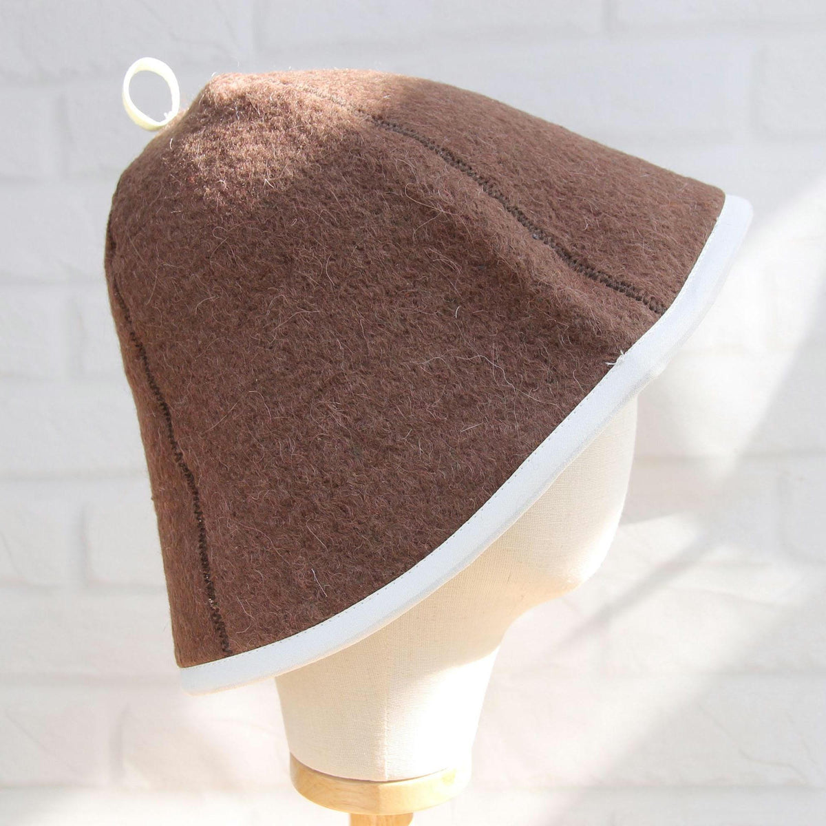 Dark Brown Felted Wool Sauna Hat – Traditional Banya Bath Accessory