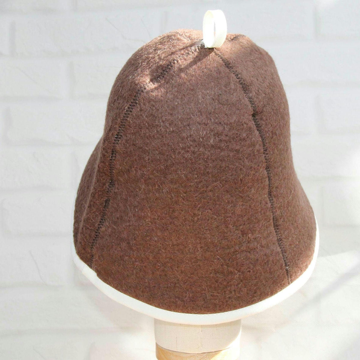 Dark Brown Felted Wool Sauna Hat – Traditional Banya Bath Accessory