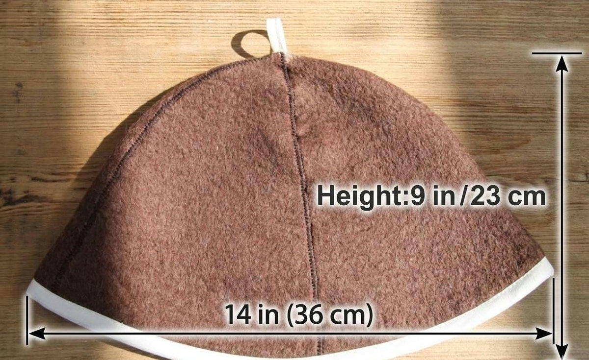 Dark Brown Felted Wool Sauna Hat – Traditional Banya Bath Accessory